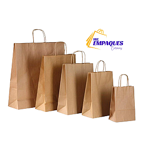 Bolsas kraft con asa torchada